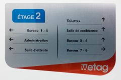 Example of a printed aluminum interior signage plate 1